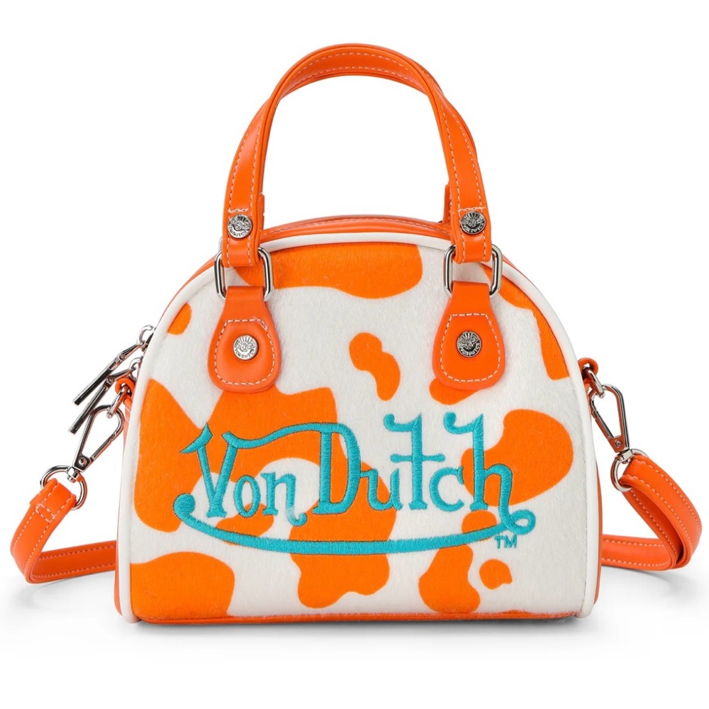 Von Dutch Orange and White Mini Bag with Playful Design